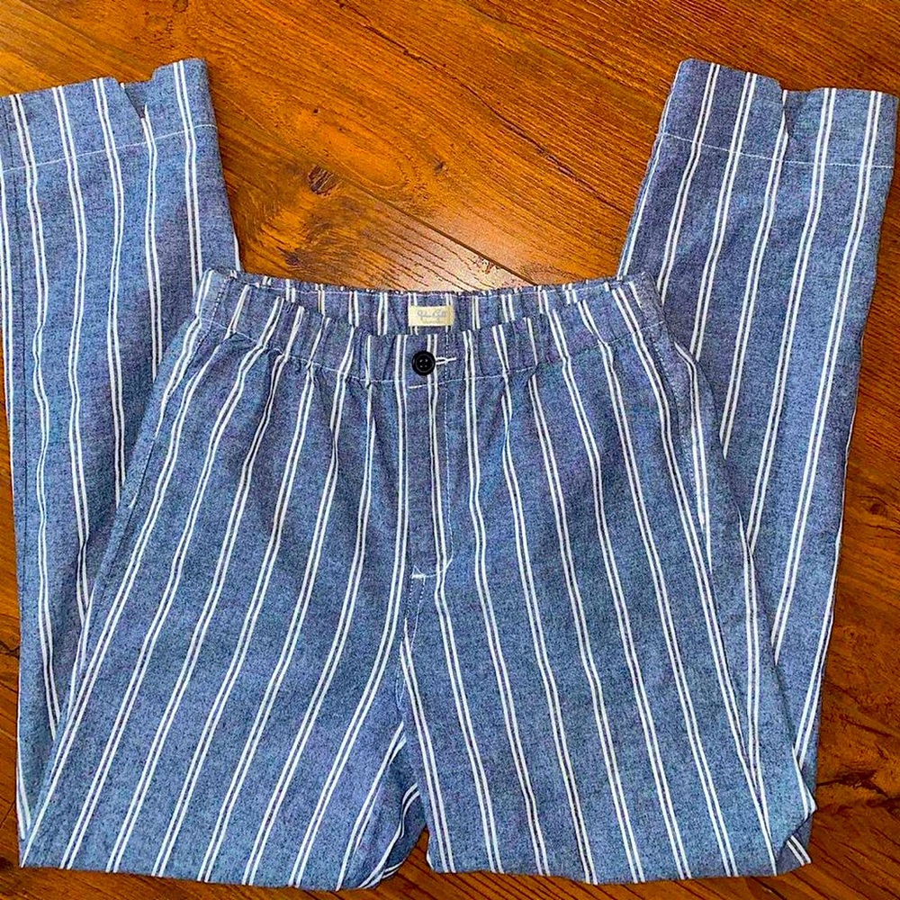 🌴brandy melville. denim blue striped straight leg pants🌴